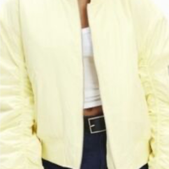 BDG Light Yellow Bomber Jacket - Picture 2 of 5